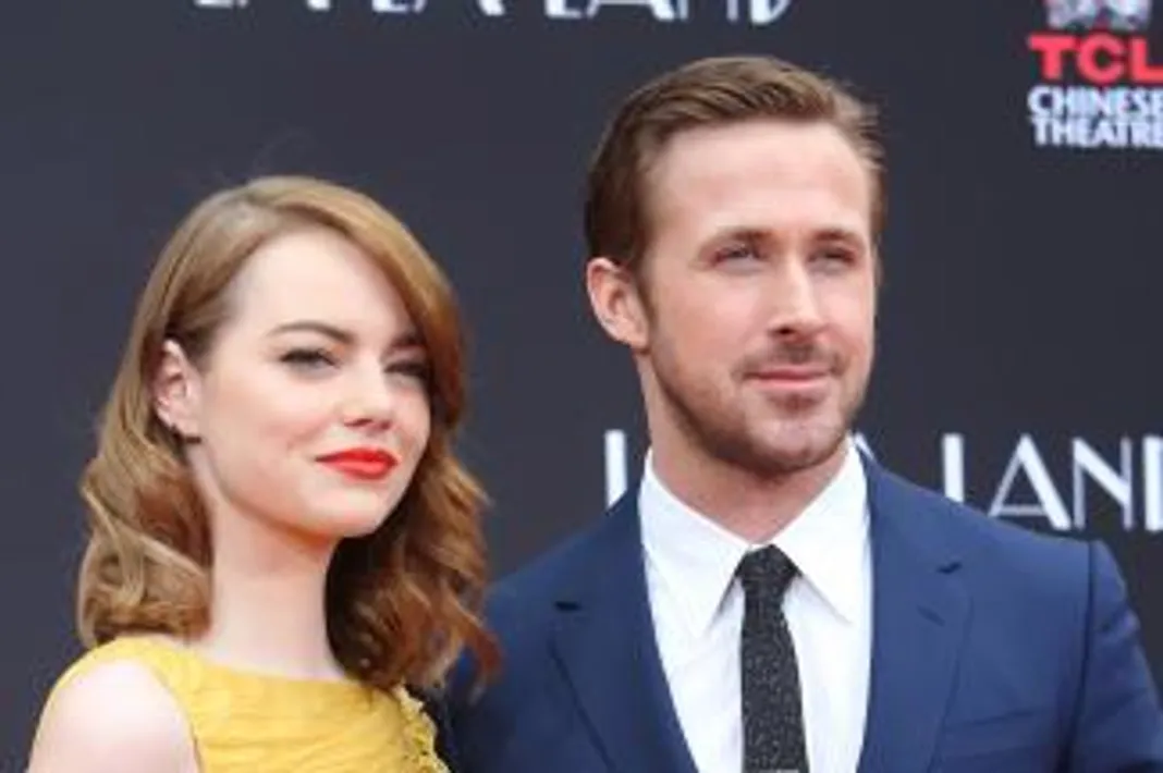 La La Land Oscar winners to join Jamie Lee Curtis for virtual watch party Ryan Gosling And Emma Stone Hand And Footprint Ceremony