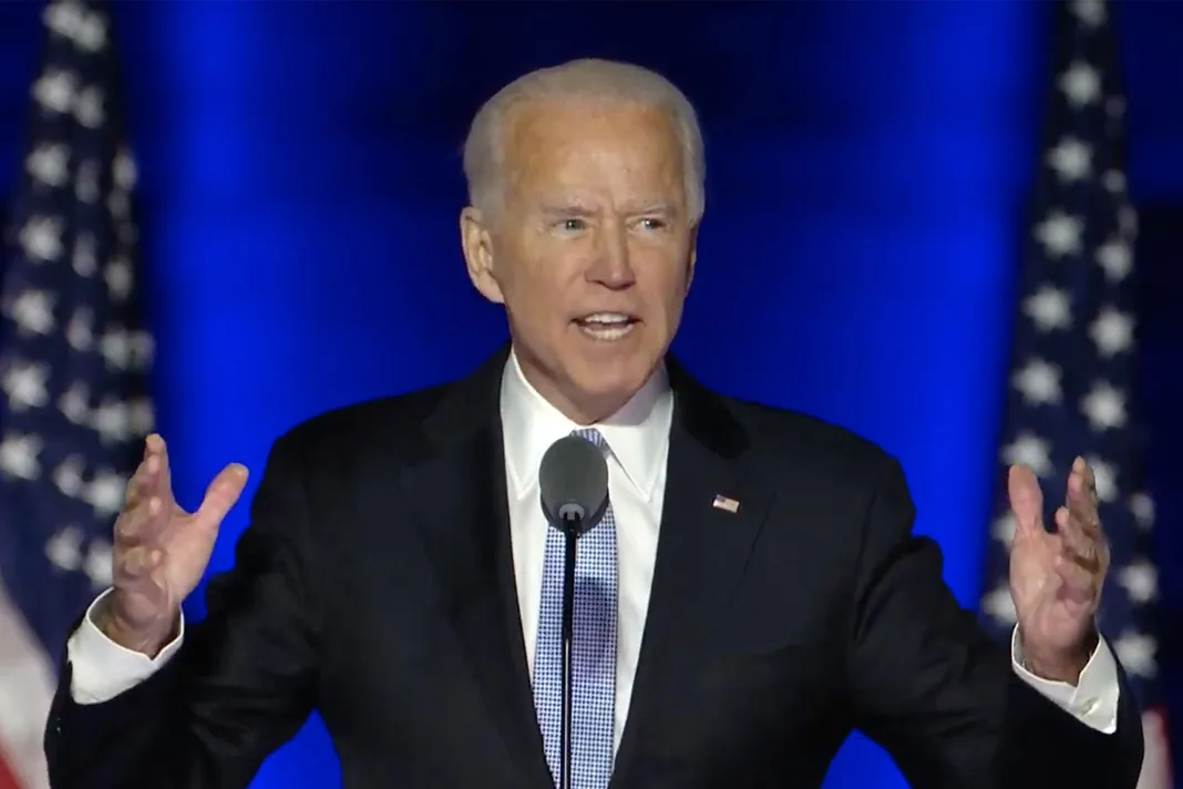 El presidente electo Joe Biden y la vicepresidenta electa Kamala Harris se dirigen al título de la nación